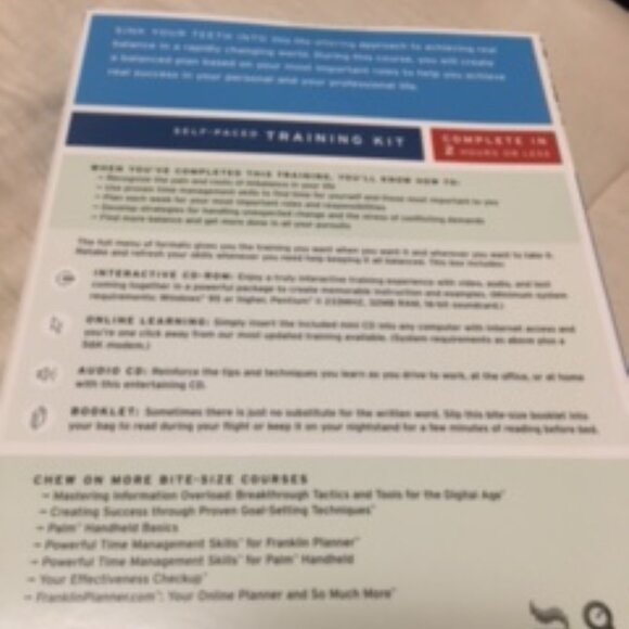 Franklin Covey Vintage (2000) Balancing Your Life Self Paced Training Kit - Picture 2 of 6